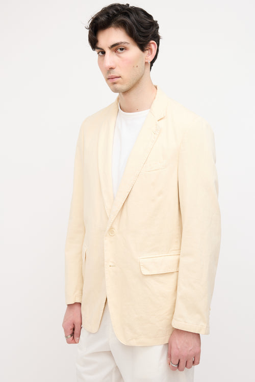 Dries Van Noten Cream Notched Lapel Blazer