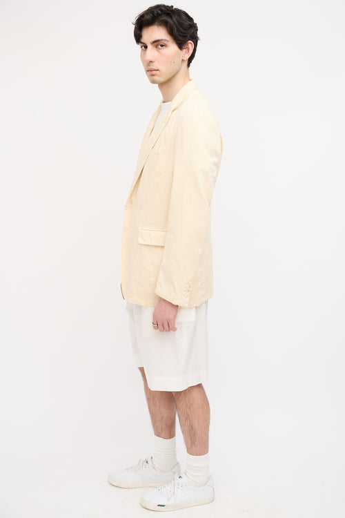 Dries Van Noten Cream Notched Lapel Blazer