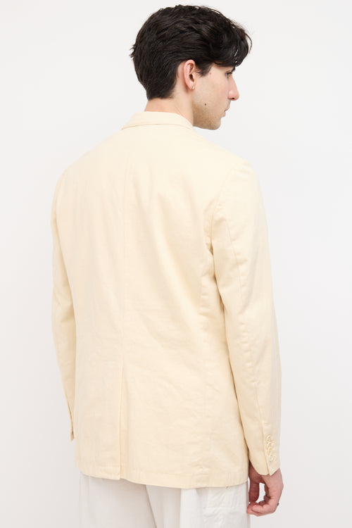 Dries Van Noten Cream Notched Lapel Blazer