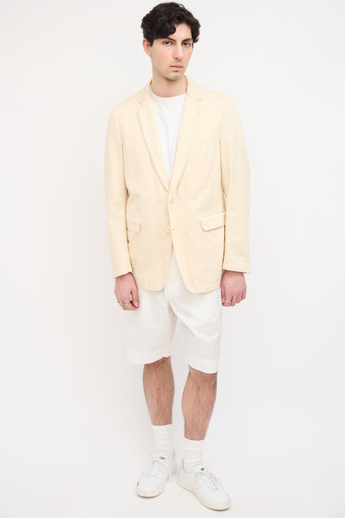 Dries Van Noten Cream Notched Lapel Blazer