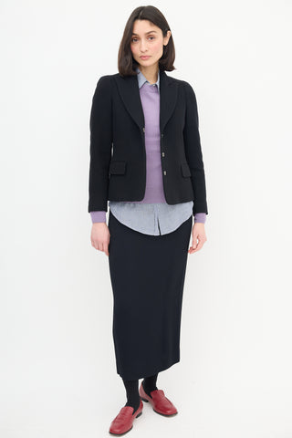 Dries Van Noten Black Wool Cropped Blazer