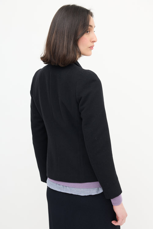 Dries Van Noten Black Wool Cropped Blazer