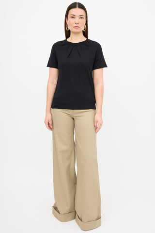 Dries Van Noten Wool Pleat Neck Top