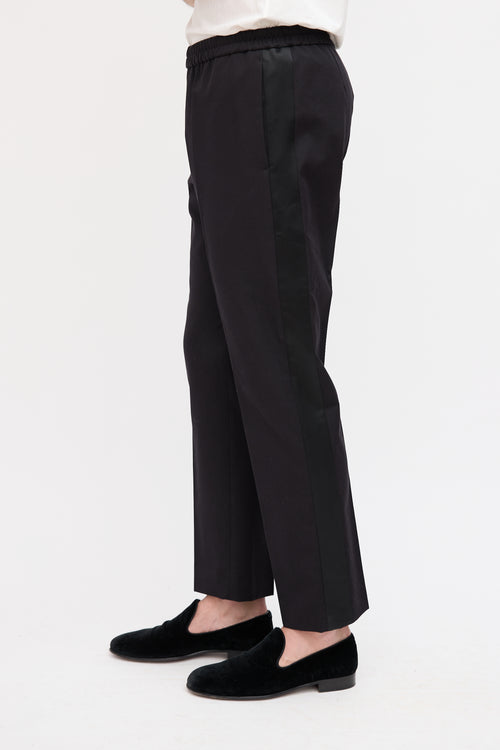 Dries Van Noten Black Wool Parkino Tapered Trouser