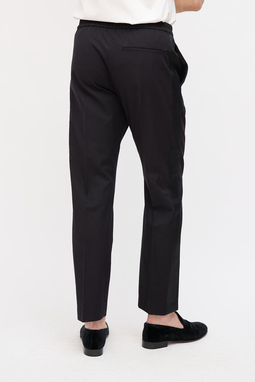 Dries Van Noten Black Wool Parkino Tapered Trouser