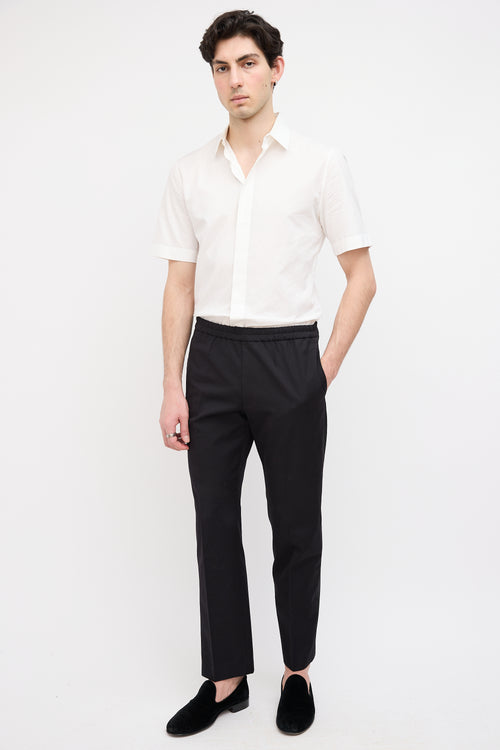 Dries Van Noten Black Wool Parkino Tapered Trouser