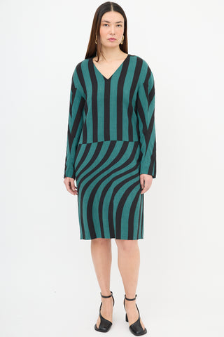 Dries Van Noten Warped Stripe Dress