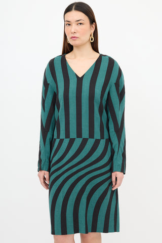 Dries Van Noten Warped Stripe Dress