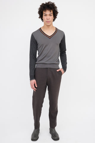 Dries Van Noten Wool Colour Block Sweater