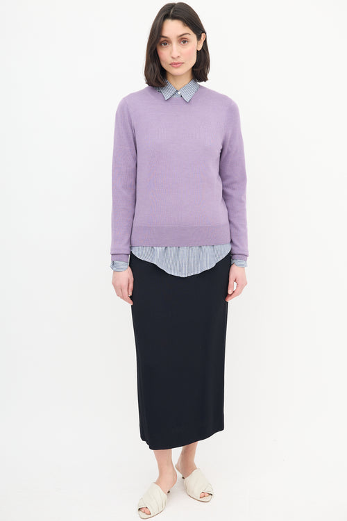 Dries Van Noten Purple Wool Knit Sweater