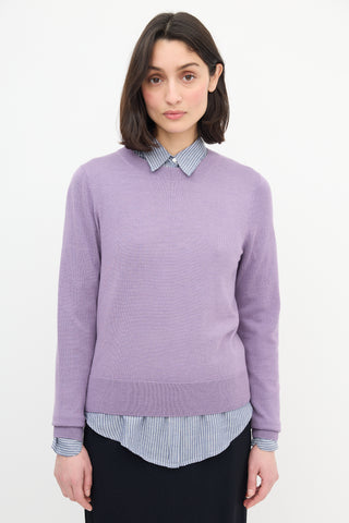 Dries Van Noten Purple Wool Knit Sweater