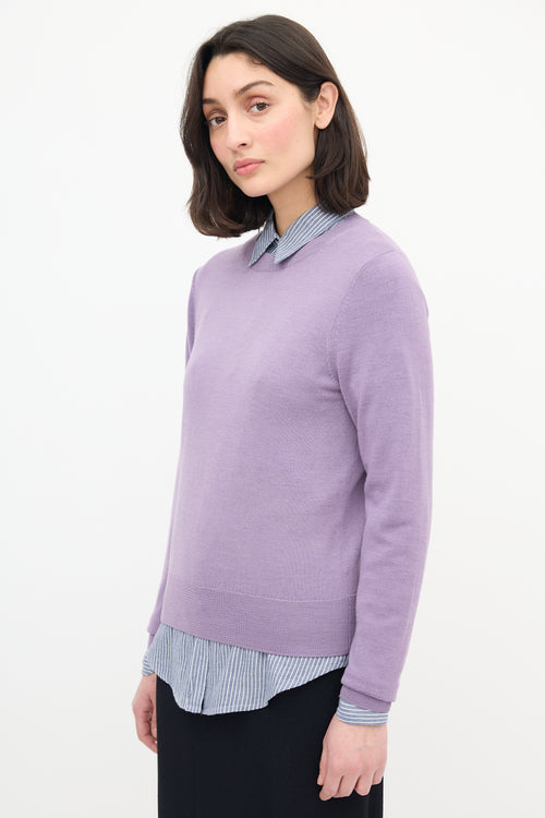 Dries Van Noten Purple Wool Knit Sweater