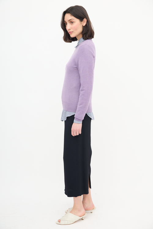 Dries Van Noten Purple Wool Knit Sweater