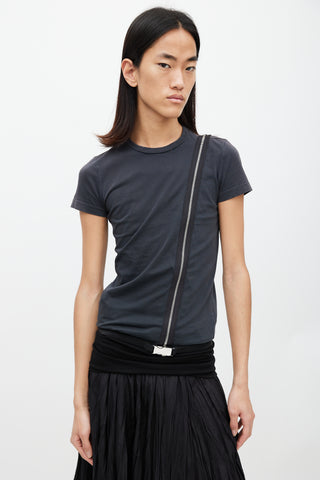 DSquared2 Black Asymmetrical Zip T-Shirt