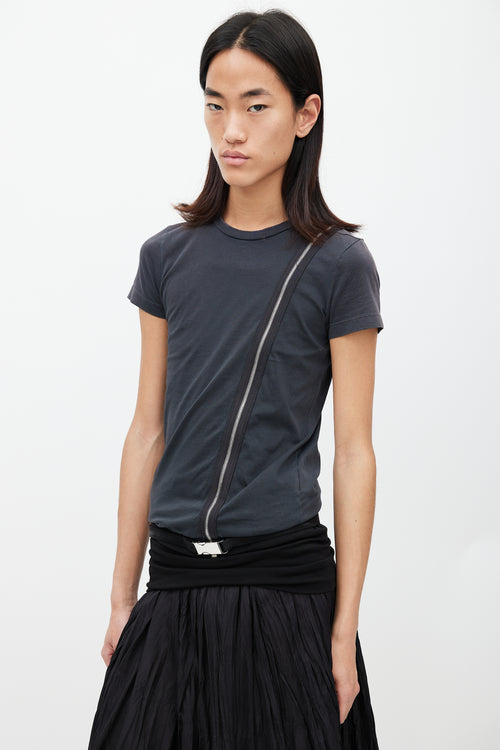 DSquared2 Black Asymmetrical Zip T-Shirt