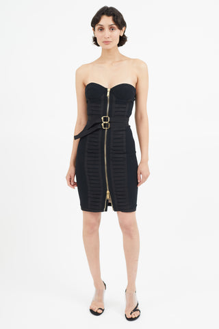 DSquared3 Black Belted Bustier Dress