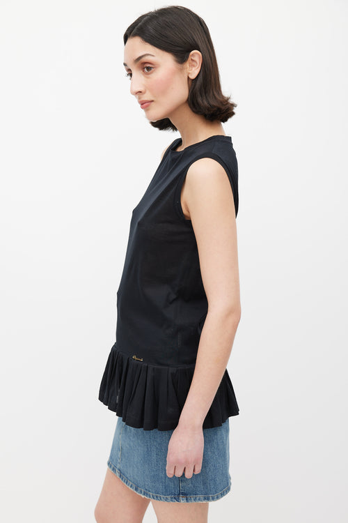 DSquared2 Black Pleated Hem Tank Top