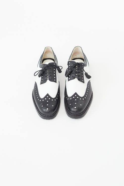 DSquared3 Black 
White Leather Brogue Oxford