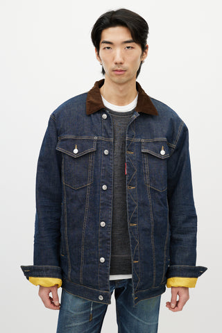 DSquared2 Blue 
Brown Corduroy Denim Jacket