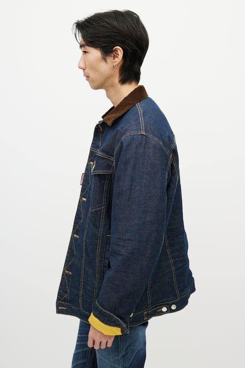 DSquared2 Blue 
Brown Corduroy Denim Jacket