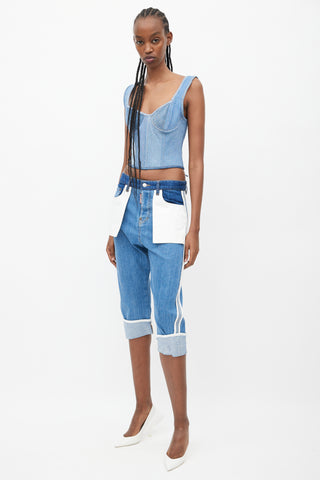 DSquared2 Blue Inside Out Denim Capri