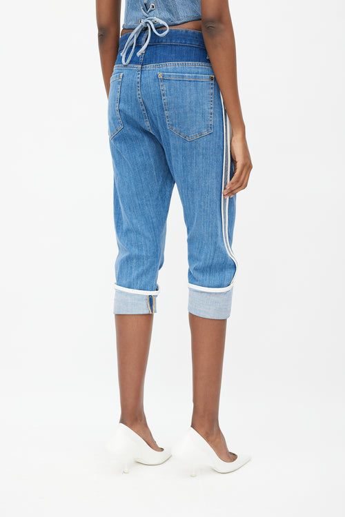 DSquared2 Blue Inside Out Denim Capri