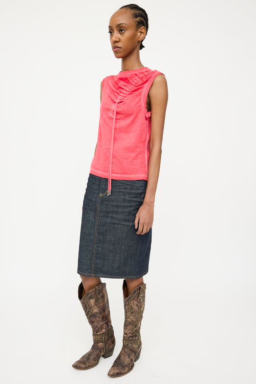 DSquared2 Dark Wash Denim Midi Skirt