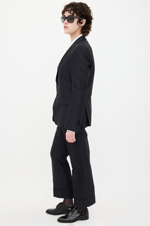 DSquared5 Fall 2015 Black Red Sash Suit