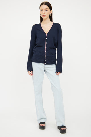 DSquared3 Navy 
Pink Trim Cardigan