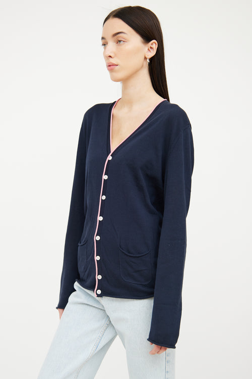 DSquared5 Navy 
Pink Trim Cardigan