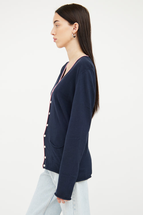 DSquared6 Navy 
Pink Trim Cardigan