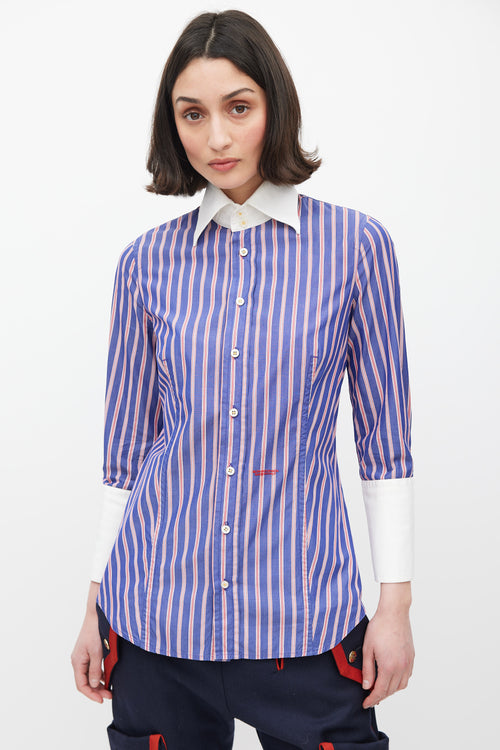 DSquared2 Blue 
Red Striped Shirt