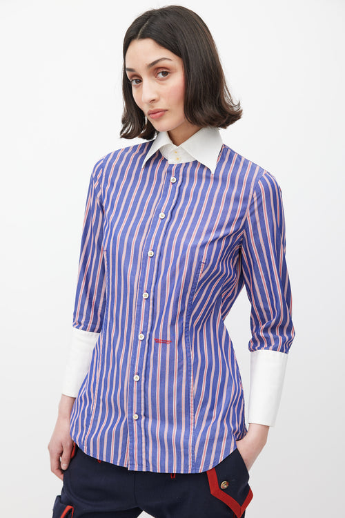 DSquared2 Blue 
Red Striped Shirt