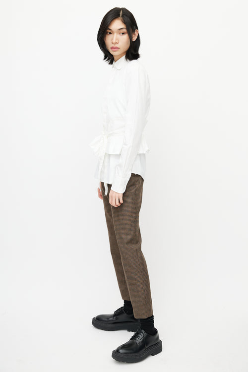 DSquared2 White Ruffled Tie Shirt