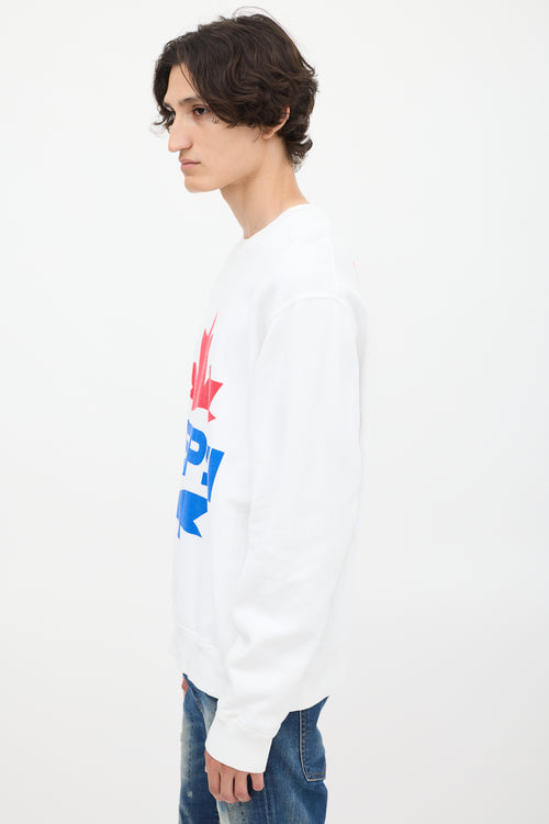 DSquared2 X Pepsi White 
Multicolour Logo Crewneck