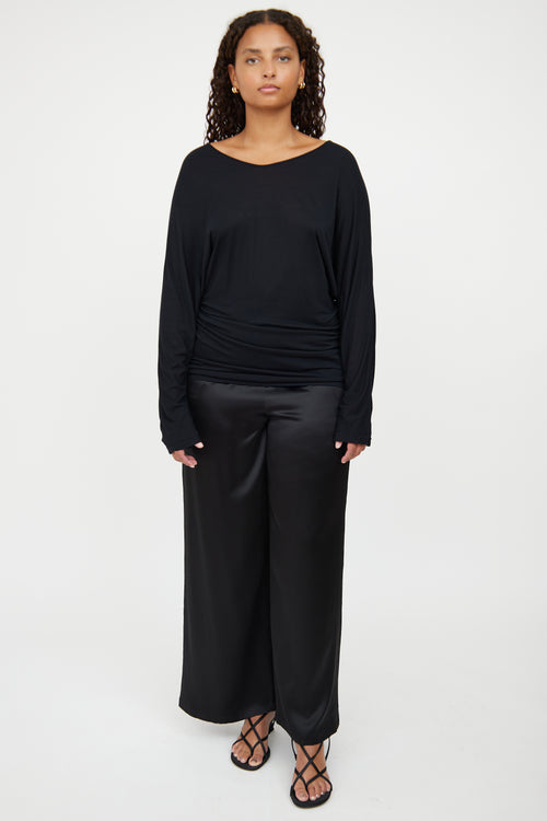 Dries Van Noten Black Sheer Side Detail Top