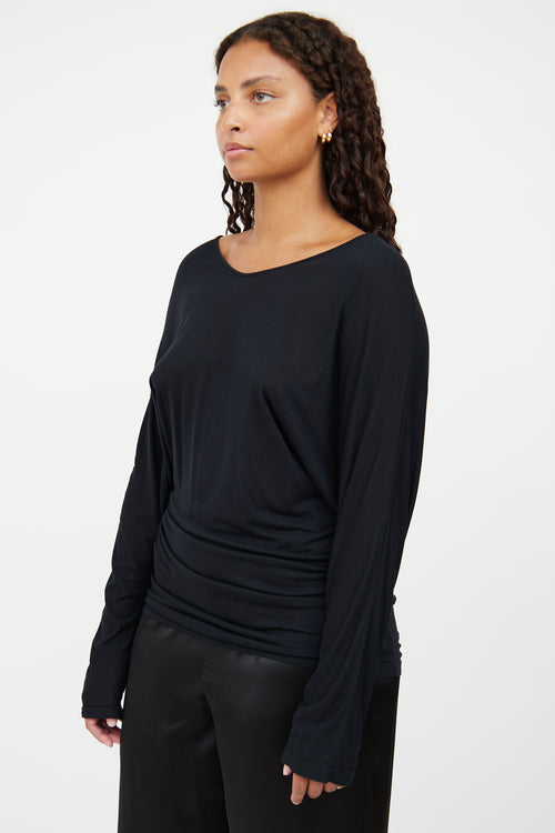 Dries Van Noten Black Sheer Side Detail Top