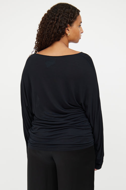 Dries Van Noten Black Sheer Side Detail Top