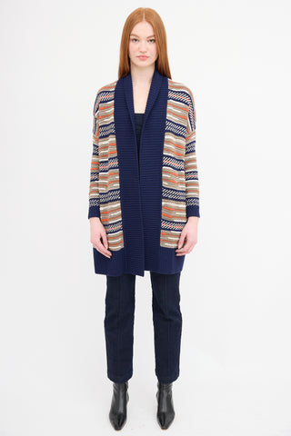 Diane von Furstenberg Striped Open Cardigan