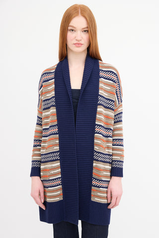 Diane von Furstenberg Striped Open Cardigan