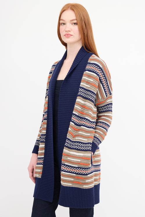 Diane von Furstenberg Striped Open Cardigan