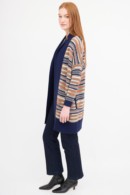 Diane von Furstenberg Striped Open Cardigan