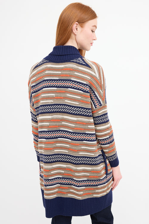 Diane von Furstenberg Striped Open Cardigan