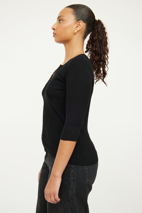 Dolce 
Gabbana Ribbed Hook 
Eye Half Sleeve Top