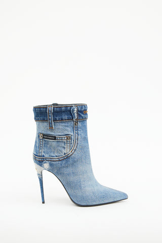 Dolce 
Gabbana Denim Patch Boot