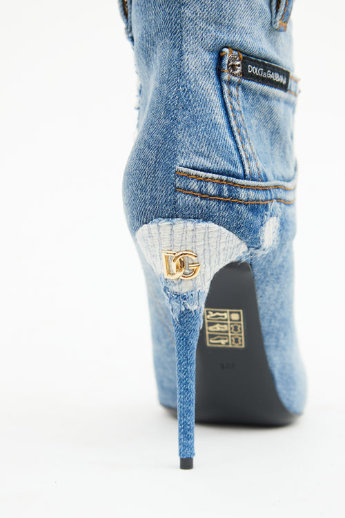 Dolce 
Gabbana Denim Patch Boot