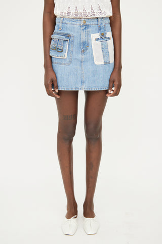 Light Wash Denim Mini Skirt Dolce 
Gabbana