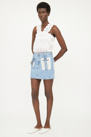 Light Wash Denim Mini Skirt Dolce 
Gabbana