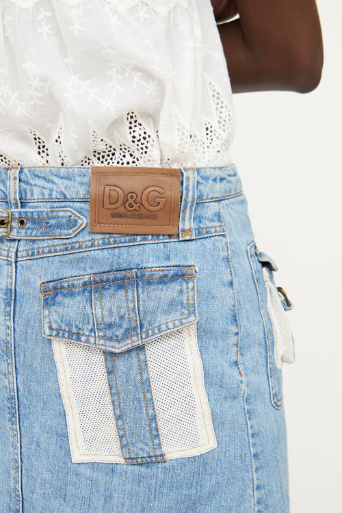 Light Wash Denim Mini Skirt Dolce 
Gabbana