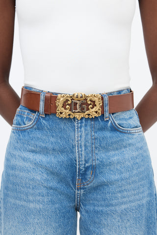 Dolce 
Gabbana Leather Logo Belt